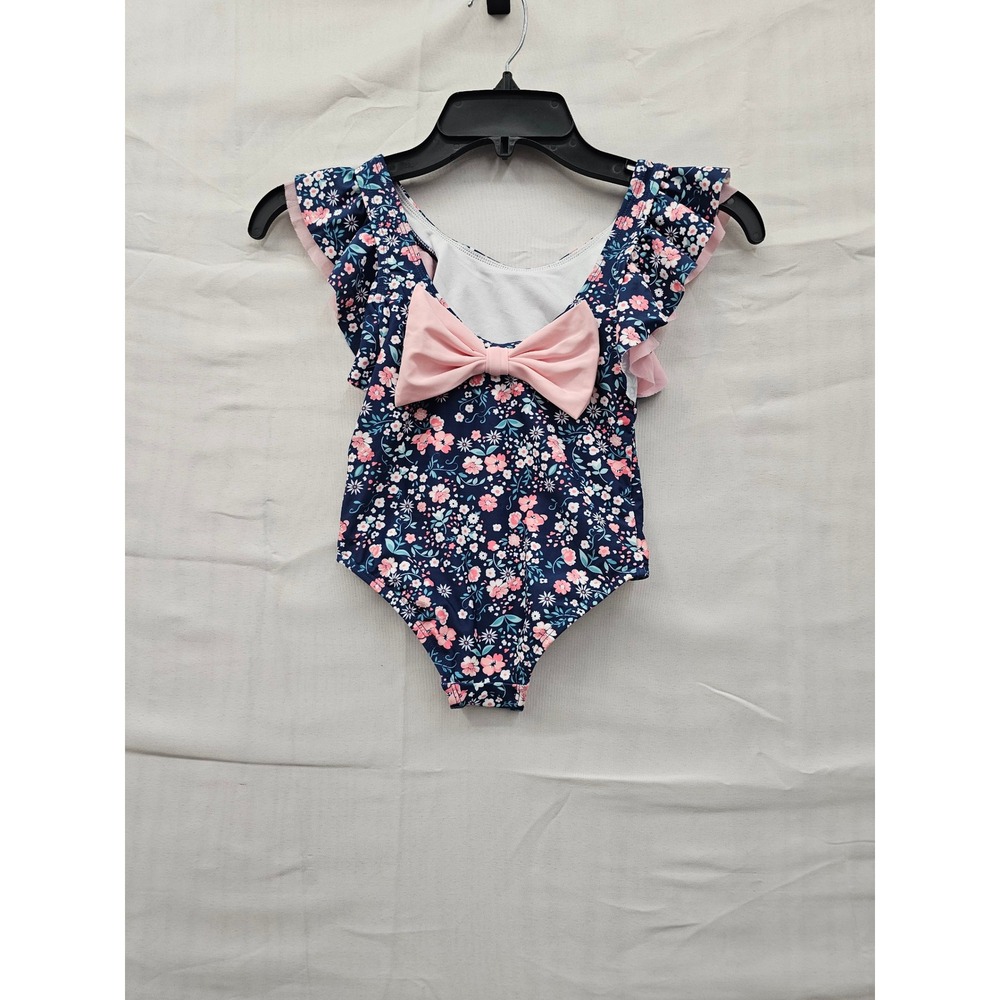 RuffleButts Girls 4T Moonlit Meadow Butterfly Sleeve One Piece Swimsuit UPF 50+